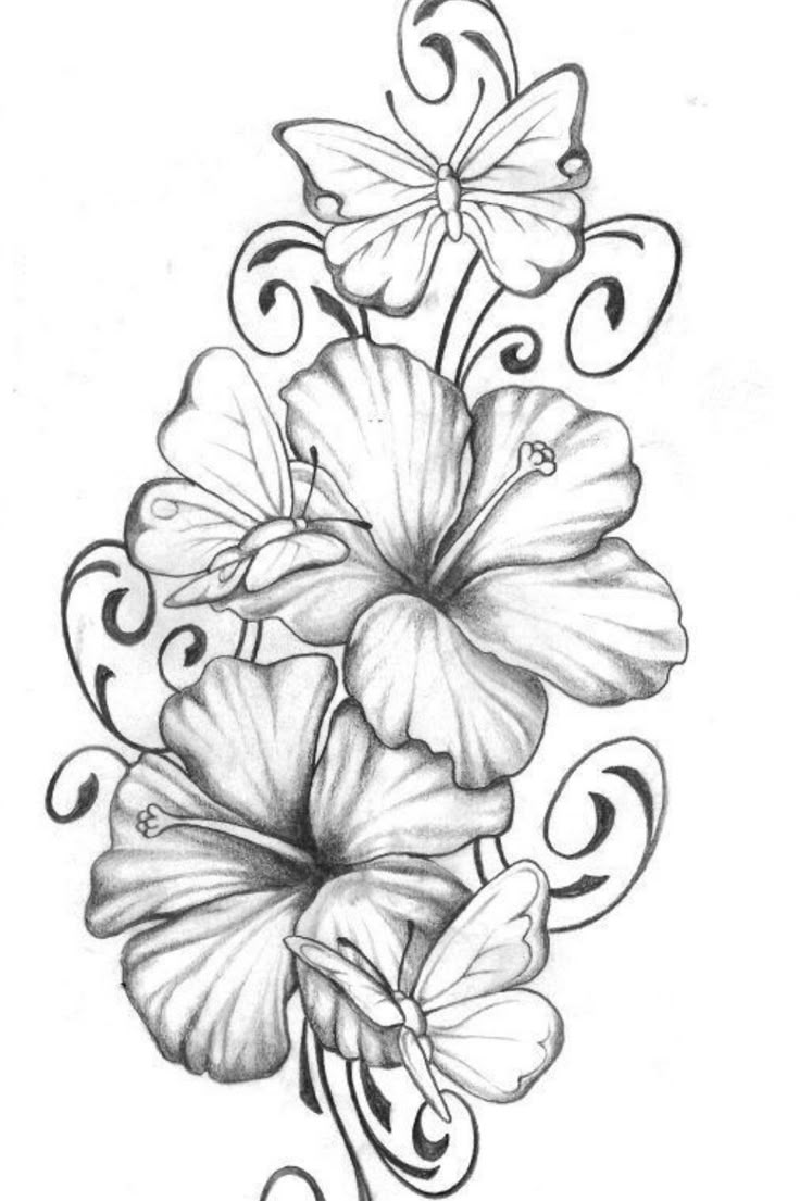 a black and white tattoo design with flowers on the bottom half of it, in an ornate frame