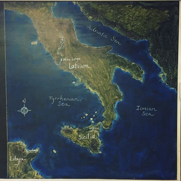 a large map of the mediterranean region of italy