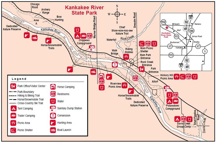 a map showing the location of kannikke river state park and its surrounding areas