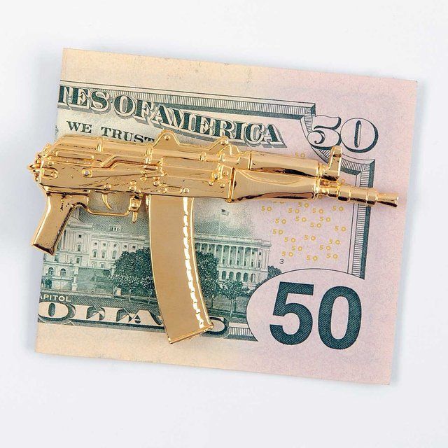 AK47 Money Clip Zombie Survival Kit, Gold Everything, Fancy Fashion, Gold Wallet, Zombie Survival, Gold Bag, Cheap Gifts, Simple Gifts, Thug Life