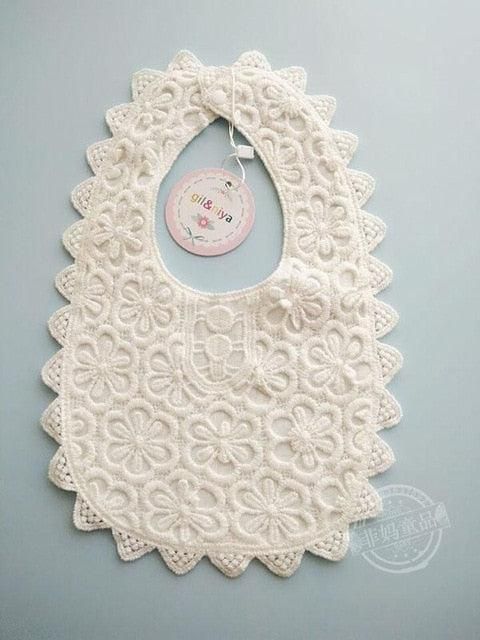 Sweet Lace Collar Bib-Seazide Shop Cute Handmade White Bib, Cute White Handmade Bib, Cute White Bib Front Bib, Panel Fabric, Perfect Baby Shower Gift, Lace Collar, Lace Panelled, Baby Bibs, Animals For Kids