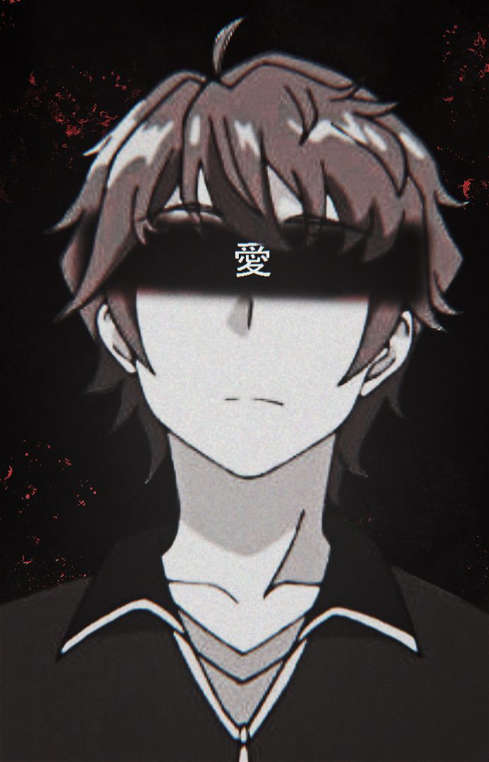 an anime character with glasses on his face and hair in front of the viewer's eyes