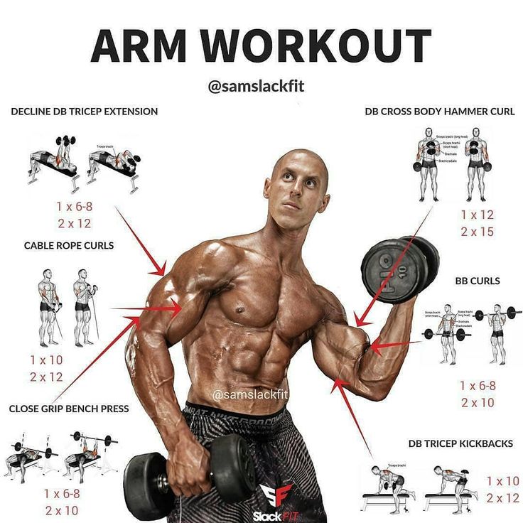 6 day workout... Arm workout, Workout routine, Gym workouts