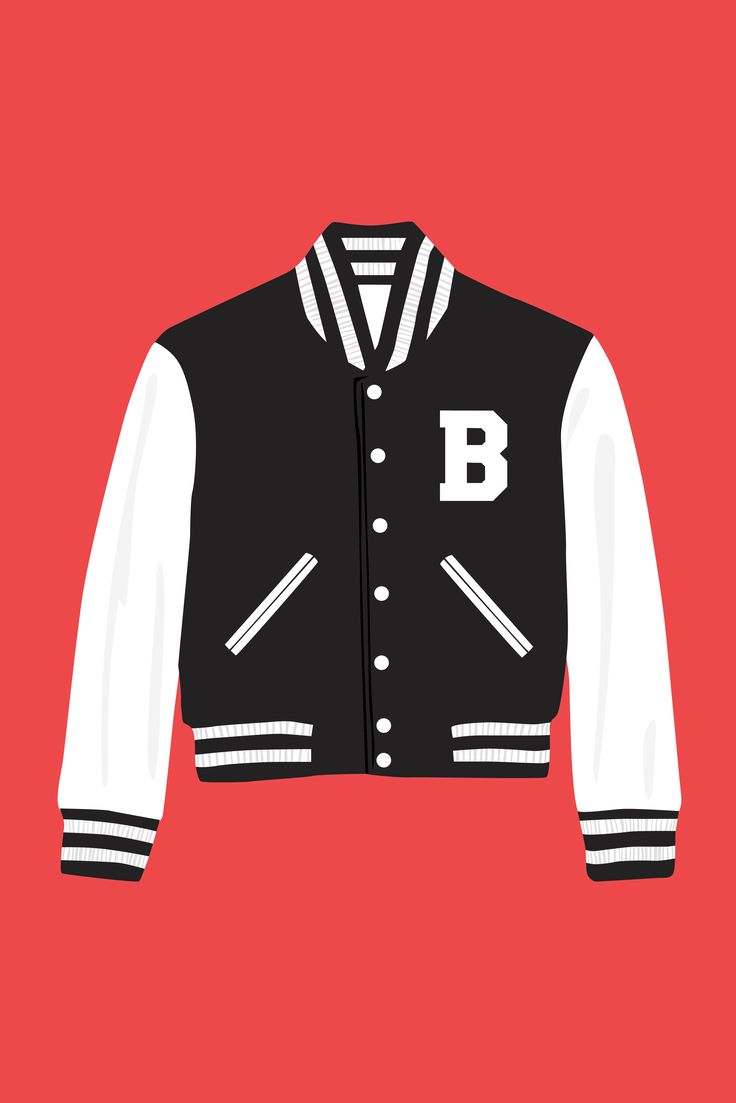 The Varsity Jacket The high school throwback has never looked so fashionable. ... Varsity Jacket High School, Prom Jacket, Outfit Ideas School, Jacket Drawing, School Jacket, Uniform Jacket, College Jackets, Football Jackets, Black Jeans Outfit