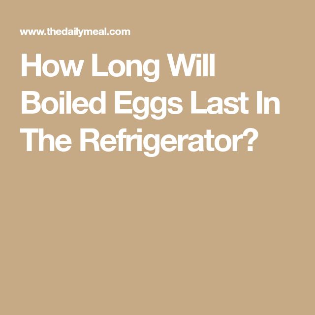 the words how long will boiled eggs last in the refrigerator? on a brown background