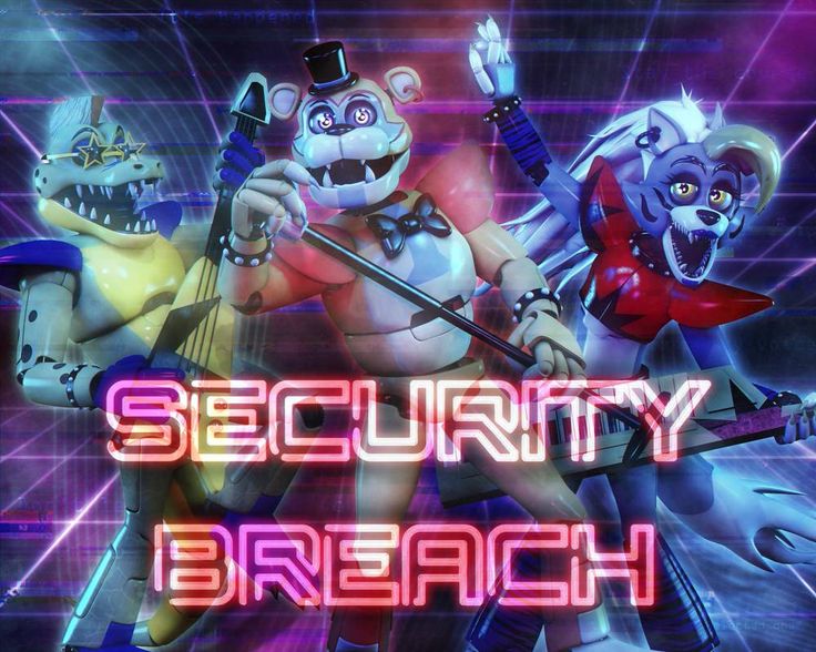 the title for security breach with three cartoon characters