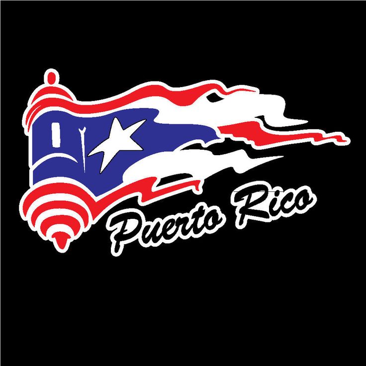 the puerto rico logo on a black background