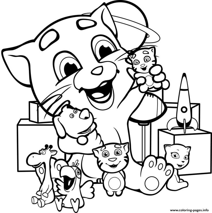 the cat and kitten coloring pages for kids to print out, with pictures on it