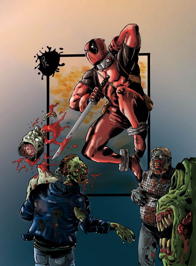 the deadpool is being attacked by zombies