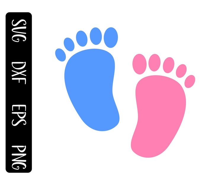 two pink and blue footprints next to each other on a white background with the words side by side