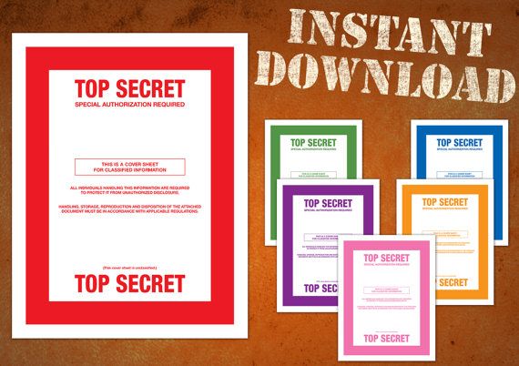 the top secret is on display in this printable book cover and it's contents are