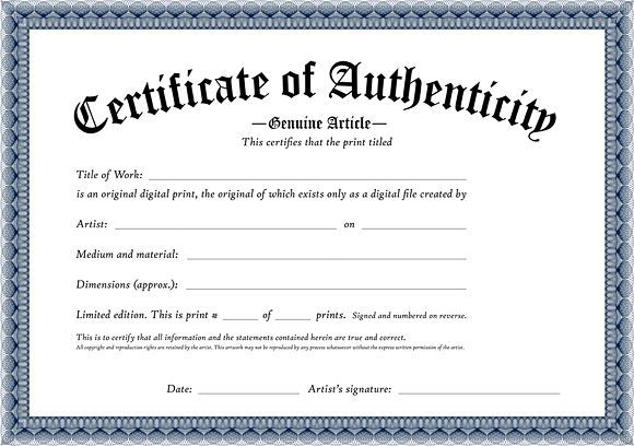 certificate of authenticity for students to be awarded in the school's graduation ceremony,