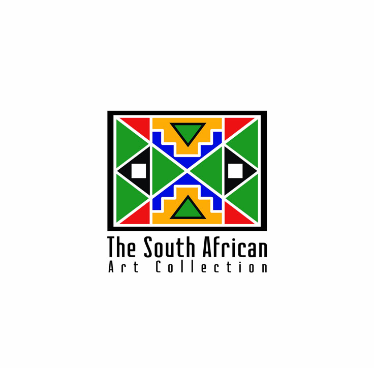 the south african art collection logo designed for an art gallery and studio in london, england