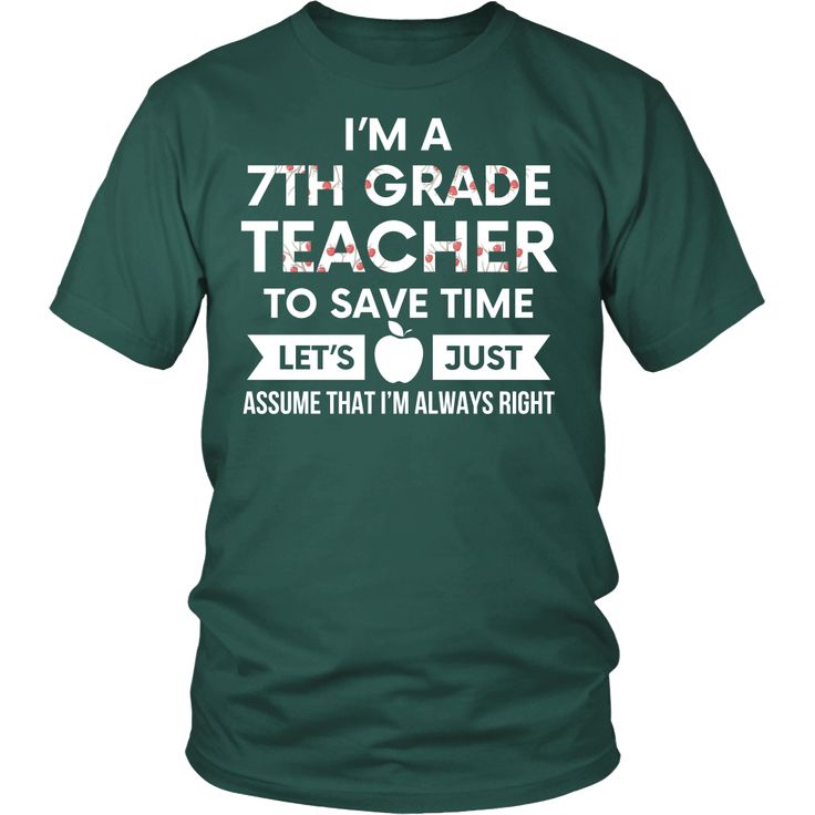 7th Grade Teacher T-shirt, hoodie and tank top. 7th Grade Teacher funny gift idea. Girls Playhouse, Preschool Teacher Shirts, My Teacher, Racing Shirts, Drinking Shirts, Girls Play, Proud Mom, Some Girls, Running Shirts