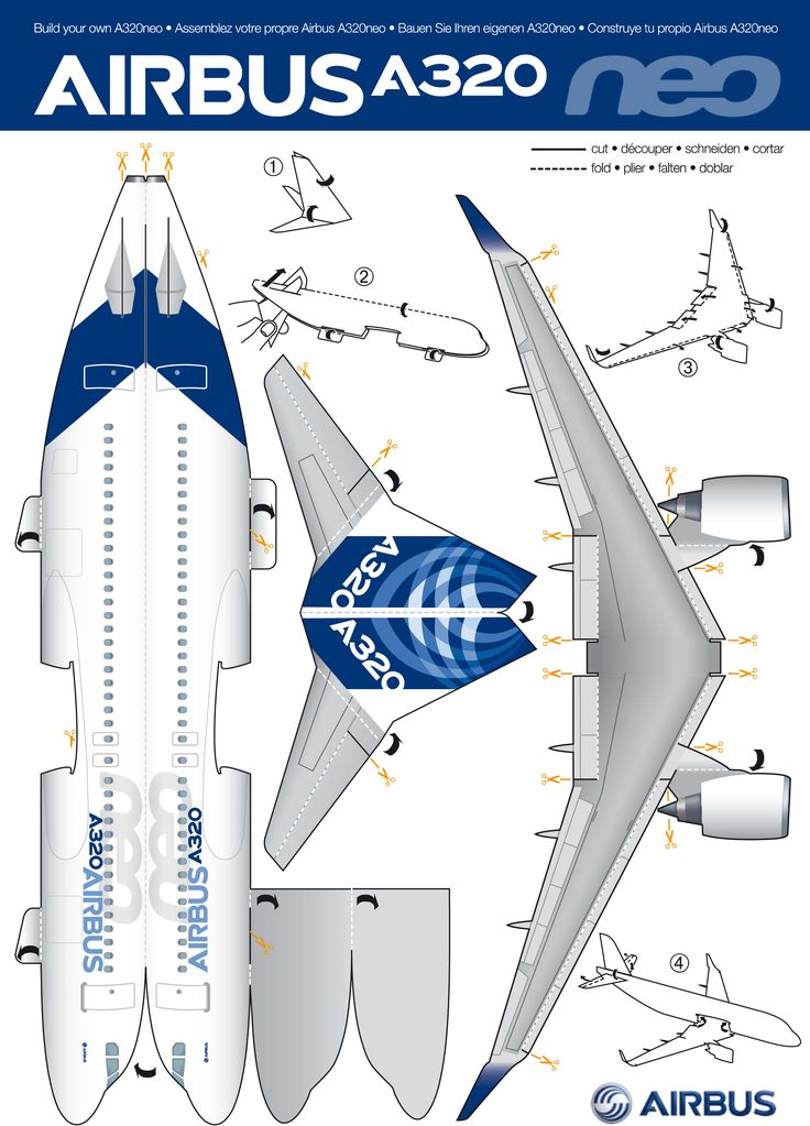 an airplane is shown in blue and white with the words airbus on it's side