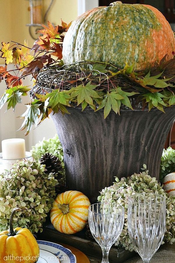 Fall centerpiece | Fall centerpiece, Fall harvest party, Autumn decorating