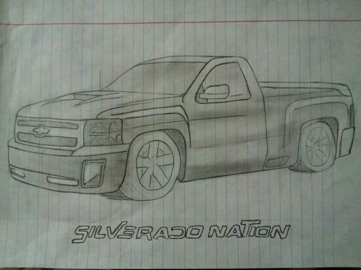 a drawing of a silverado nation truck