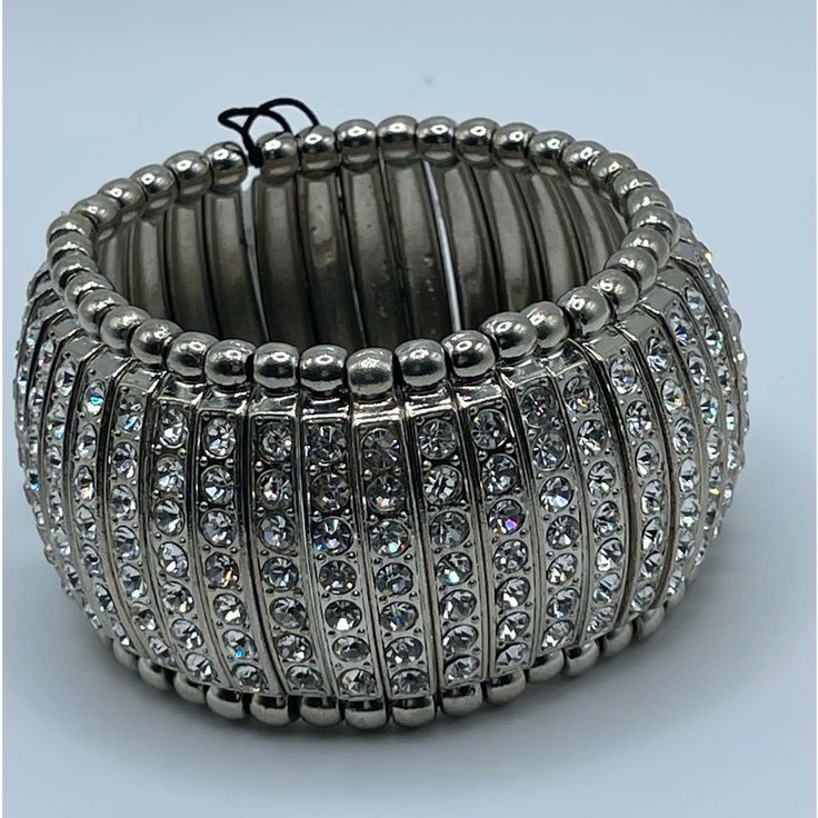 Gorgeous Traci Lynn Stretch Bracelet, Silver Metal With Clear Vibrant Rhinestones. Brand New With Tags Starburst Bracelet, Clear Bracelet, Bracelet Metal, Silver Bead Bracelet, Toggle Bracelet, Rhinestone Bracelet, Wire Work, Bracelet Silver, Metal Bracelets