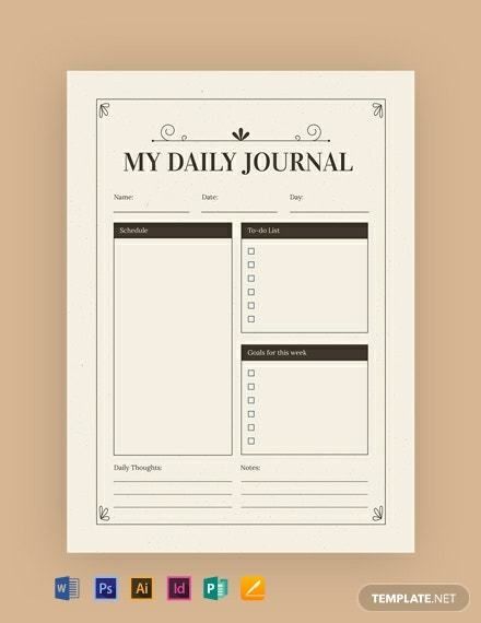 a daily journal template with the text'my daily journal'in black and white