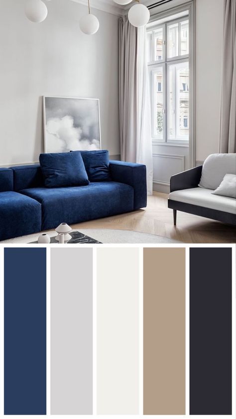 Яркий акцент в гостиной | Blue furniture living room, Blue sofas living ...