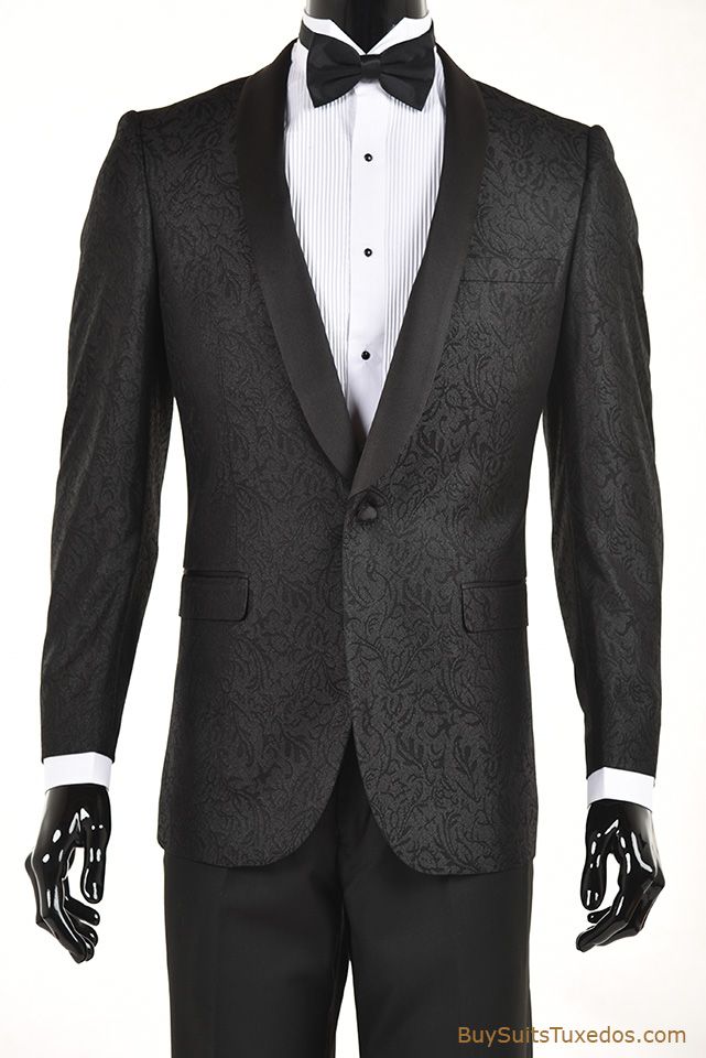 Black Paisley Pattern Slim Fit Tuxedo Jacket/Dinner Jacket 1 Button Front Closure Shawl Lapel One welt chest pocket Two besom front pockets with flap closure Three interior pockets including cell phone pocket Side Vents Interior Pic-Stitching Interior French Facing Underarm sweat guards This is a Jacket only Slim Fit Paisley Tuxedo, Inexpensive Wedding Invitations, Mens Fashion Wedding, Slim Fit Tuxedo, Dinner Jacket, Tuxedo Blazer, Tuxedo Wedding, Tuxedo Jacket, Fashion Wedding