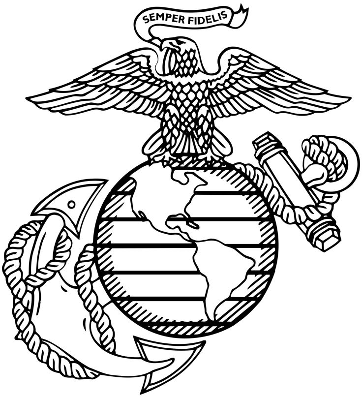 the us marine service emblem with an eagle and globe