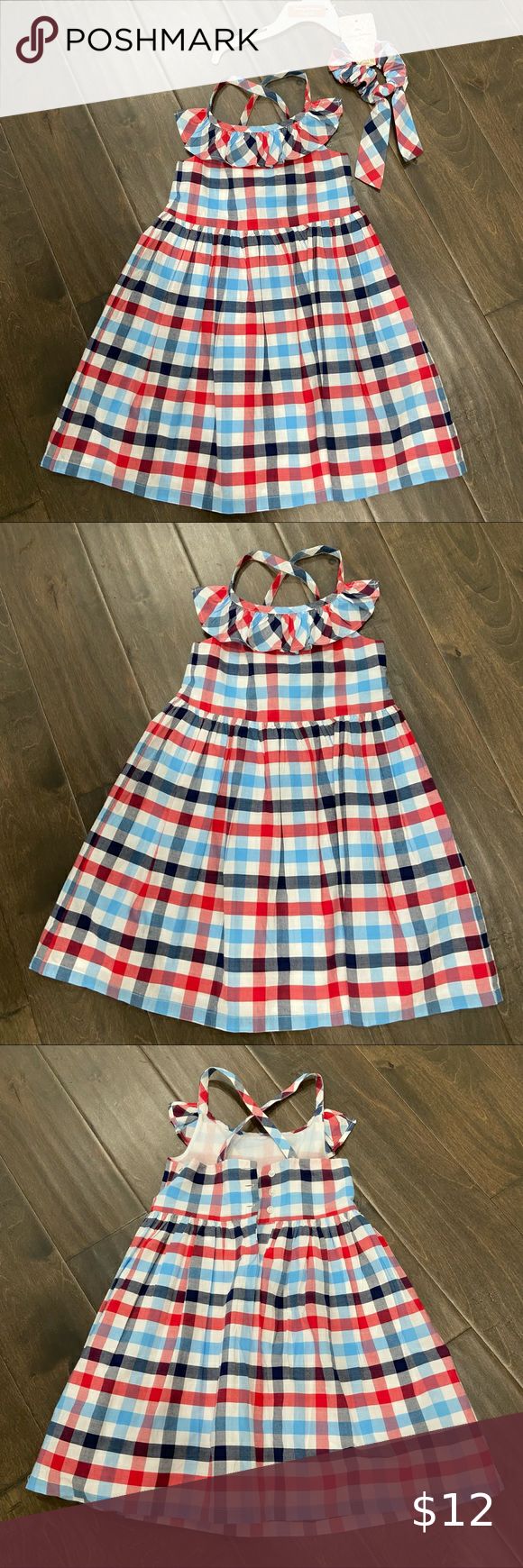 Tommy Bahama Red White and Blue Checkered Dress size 4T | 5T Blue Checkered Dress, Checkered Dress, Blue Checkered, Size 4t, Hair Tie, Tommy Bahama, Red White And Blue, Red White, Red And White