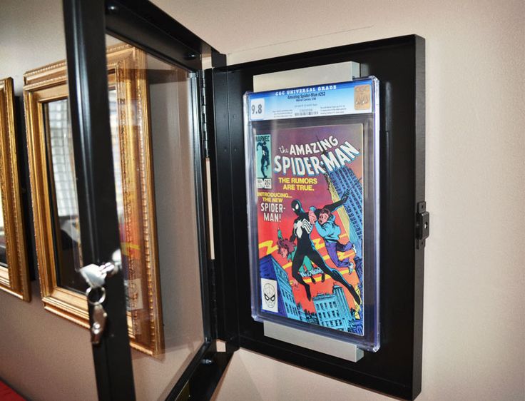 a framed comic book on the wall