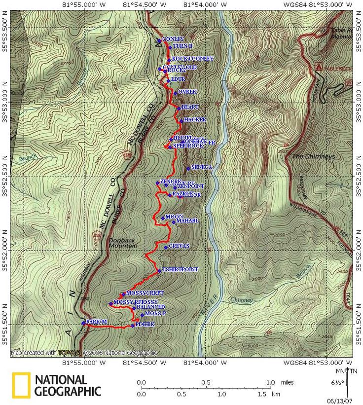 a map showing the trail to the top