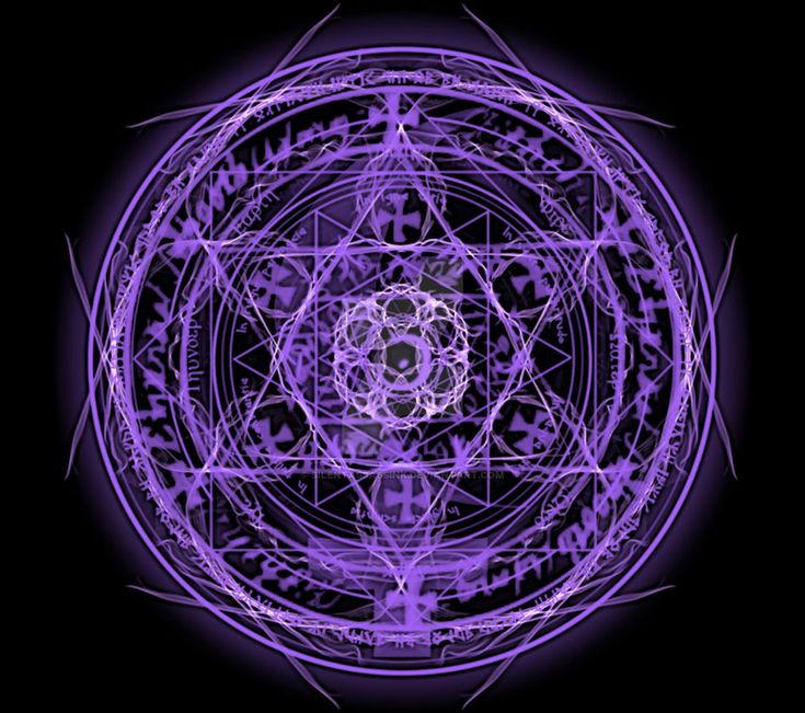 an image of a purple flower in the middle of a circle with lines on it