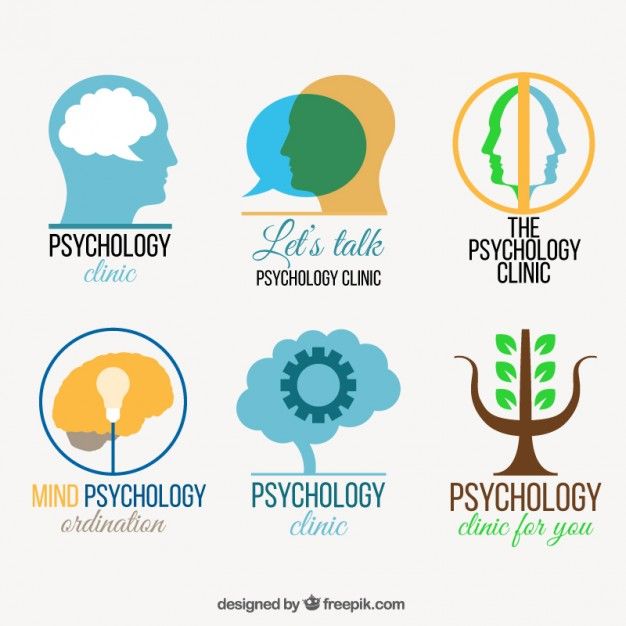 six different logos for the mind and body clinic, including trees, flowers, leaves, and people's heads