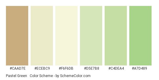 the color chart shows different shades of green, brown and white colors in each section