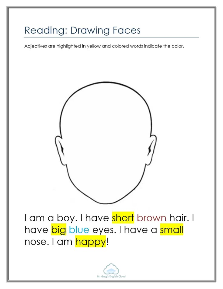 Reading & Drawing: Faces - Mr. Greg's English Cloud | English lessons ...