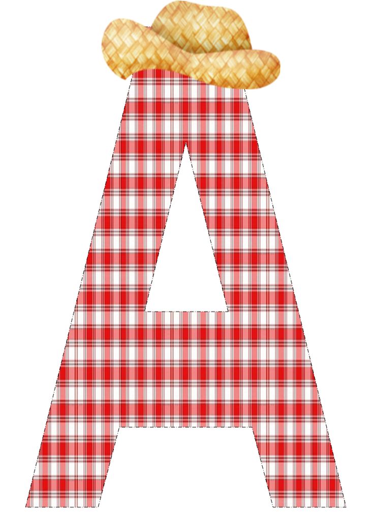 a cross stitch pattern with the letter a in red and white checkered fabric