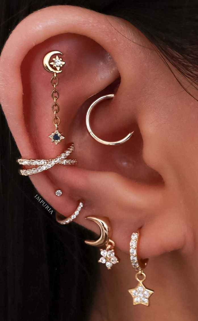 Dope Ear Piercings 💕 | Ear piercings, Cute ear piercings, Earings piercings