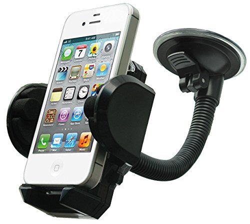 an iphone is attached to a car holder