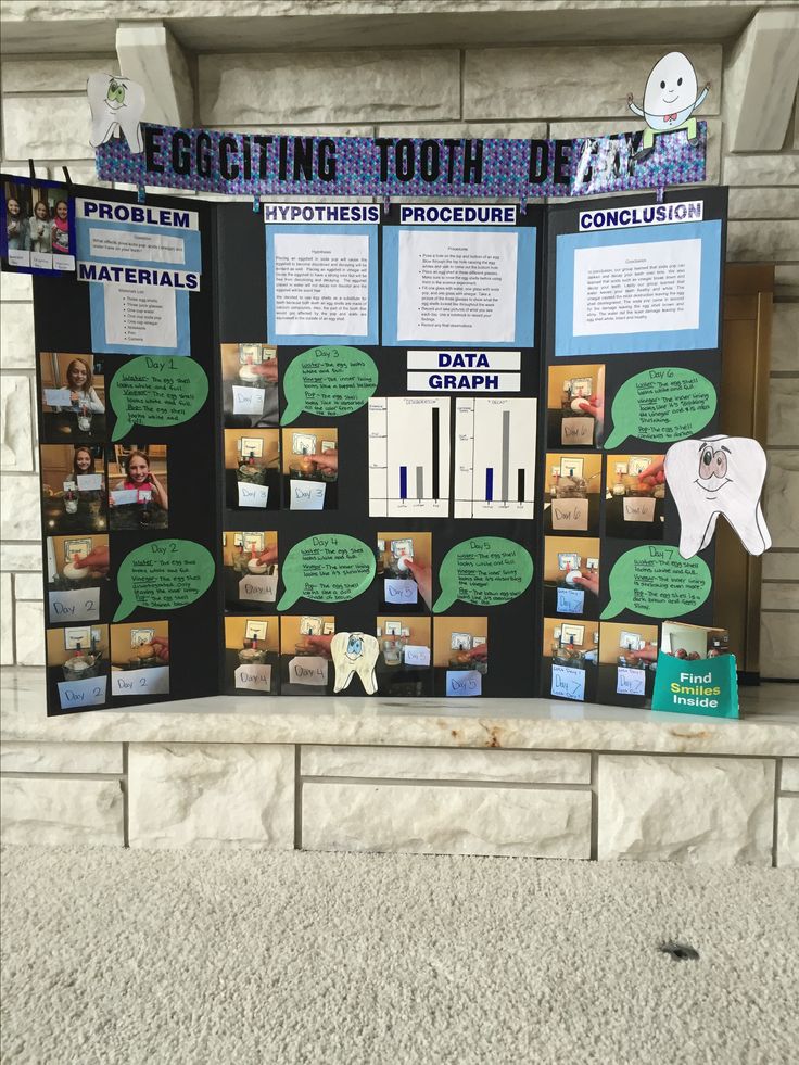 a bulletin board on the side of a building with information about toothpaste and dental hygiene