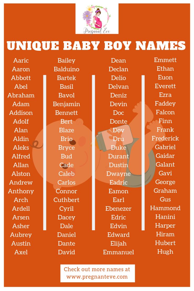 an orange baby boy names poster