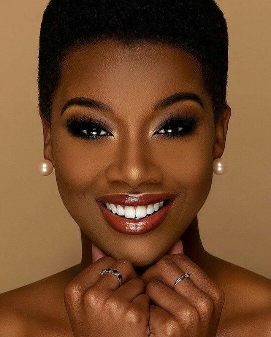 Black Wedding Makeup, Black Bridal Makeup, Brown Girls Makeup, Makeup For Older Women, Makeup For Black Skin, Short Sassy Hair, Dark Skin Beauty, Dark Skin Makeup, Makeup For Black Women