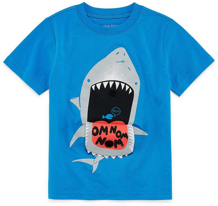 Okie Dokie Graphic T-Shirt-Toddler Boys Toddler Tees Boy, Shark Mouth, Shark Tee, Boys Closet, Okie Dokie, Kids Slippers, Toddler Tees, Baby Shark, Om Nom