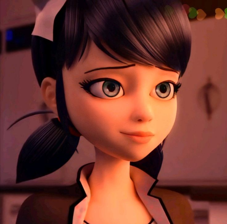 an animated girl with big blue eyes and black hair, wearing a sailor's outfit