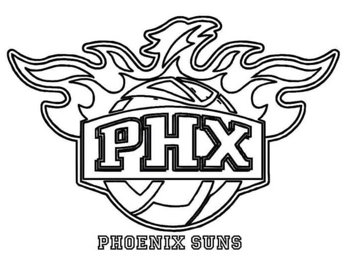 the phx logo is shown in this black and white photo, with flames coming out of it