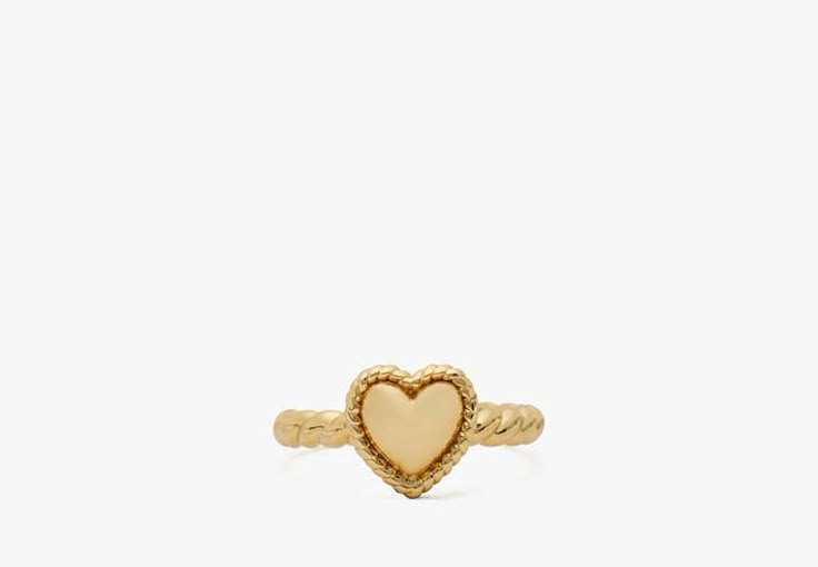 Golden Hour Heart Ring | KATE SPADE Darry Promise Rings, Kate Spade Ring, Real Gold Ring, Everyday Rings Gold, Rush Jewelry, Ring Inspo Jewelry, Pinky Promise Gifts, Good Rings, Rings With Meaning