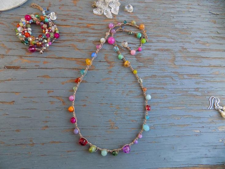 SALE all week Pebble beach natural gemstone crocheted | Etsy Colorful Adjustable Hippie Jewelry, Hippie Hand Wrapped Bracelet, Bohemian Rainbow Beaded Bracelets With Natural Stones, Bohemian Multicolor Wire Wrapped Bracelets, Bohemian Multicolor Wire Wrapped Beaded Bracelets, Bohemian Rainbow Beaded Bracelets For Jewelry Making, Multicolor Earthy Jewelry For Festivals, Rainbow Spiritual Jewelry For Beach, Spiritual Rainbow Jewelry For Beach