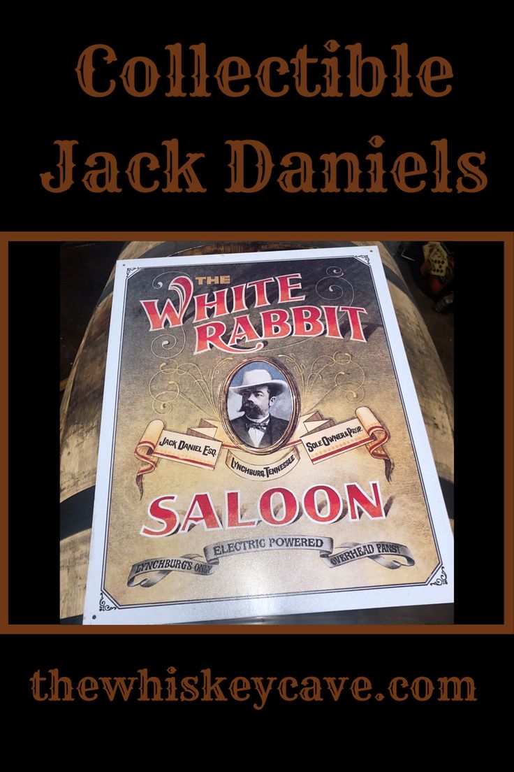 white rabbit saloon sign with the title collectible jack daniels