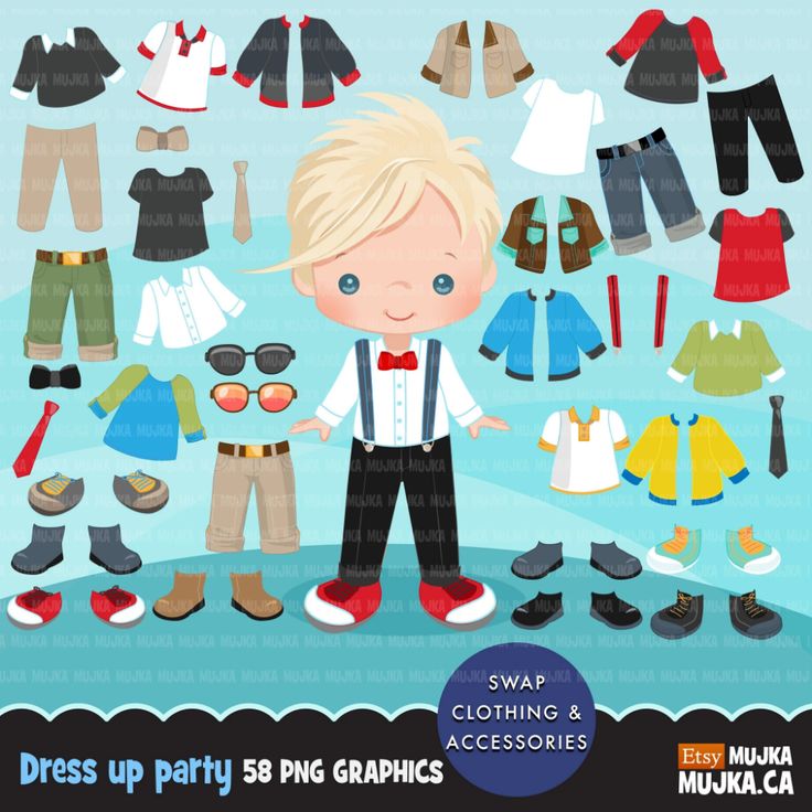 a paper doll is standing in front of some clothes and shoes for children to wear