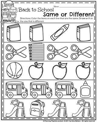 Back to School Preschool Worksheets - Planning Playtime | Back to ...