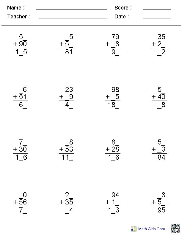 Addition Worksheets | Dynamically Created Addition Worksheets ...