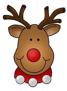 a reindeer head with red nose and white socks on it's chest, sitting in front of a white background