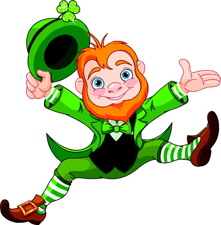 a cartoon leprezi man is jumping in the air